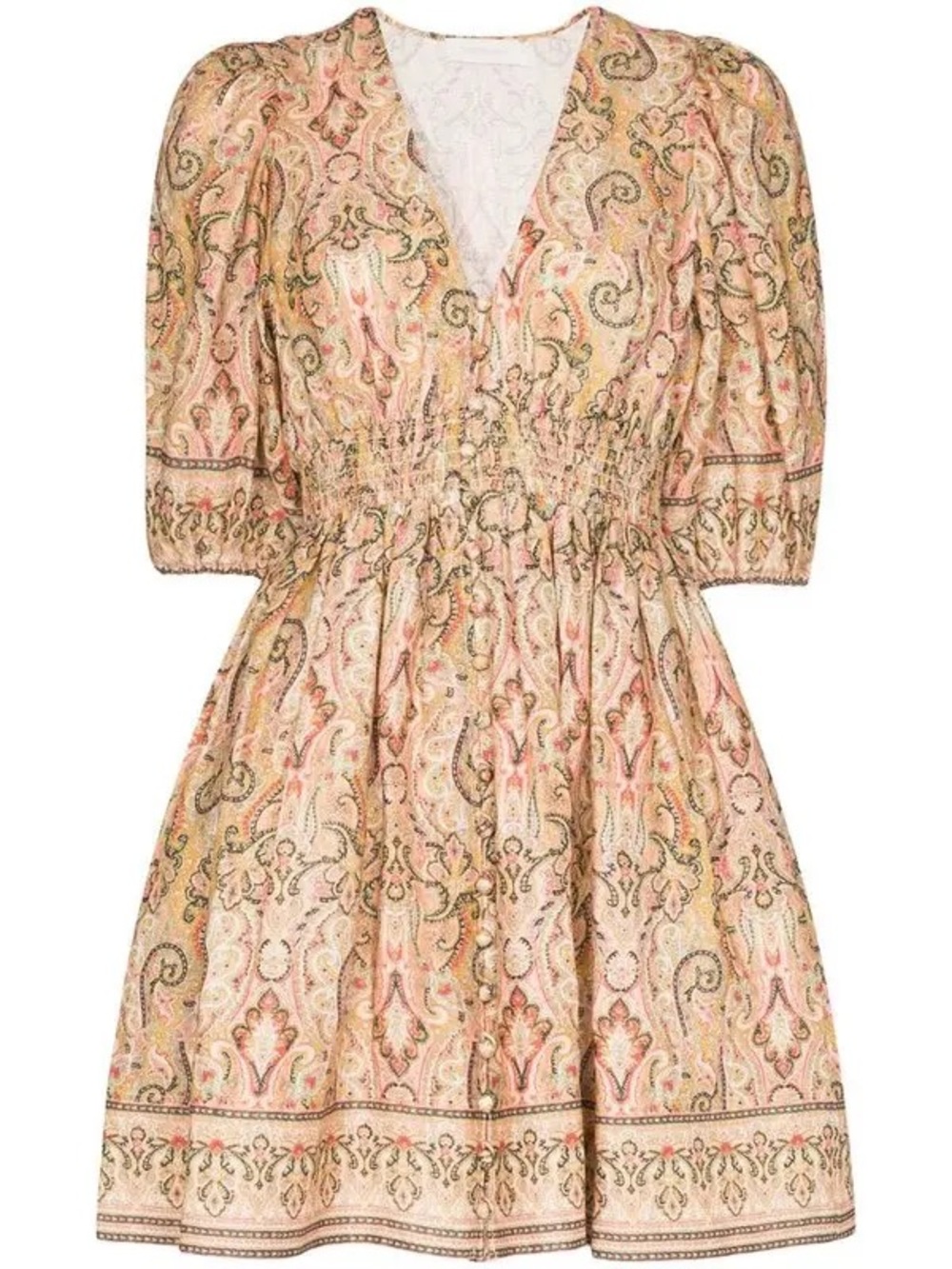 Zimmerman Freja Paisley-Print Linen Mini Dress